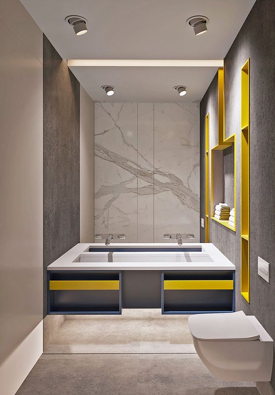 Фото № 2: Серый цвет в интерьере ванной: 10 стильных сочетаний