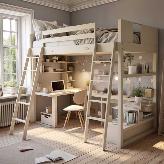 Фото № 5: Дизайн комнаты с кроватью-чердаком для взрослых: подборка интересных идей