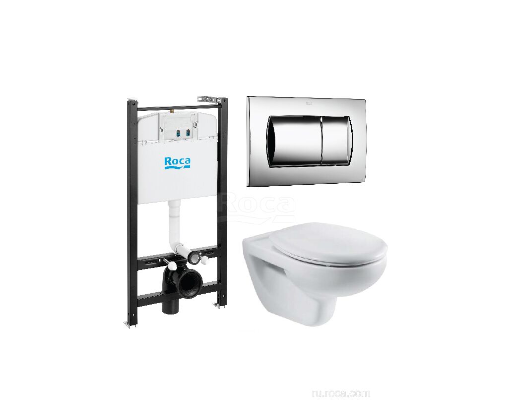 ПЭК Roca Victoria Pack 893100000 подвесной унитаз + инсталляция + кнопка + сиденье Roca