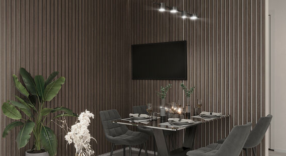 ЖК "City Bay": готовый дизайн проект в стиле "Модернизм". Площадь 55.23 м²