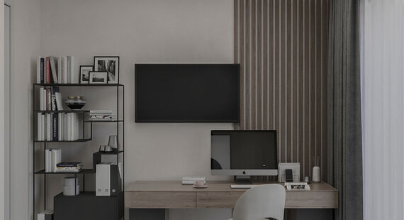 ЖК "City Bay": готовый дизайн проект в стиле "Модернизм". Площадь 55.23 м²