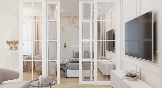 Оформление дизайна и интерьера однокомнатной квартиры 36 кв м