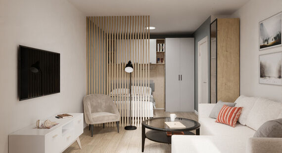 Дизайн проект однокомнатной квартиры студии: заказать в Москве - LUXER Design