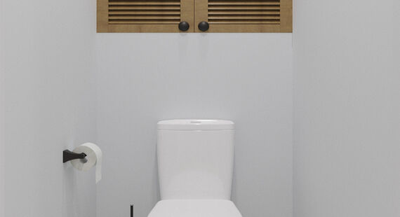 Туалет: готовый дизайн проект в стиле "Скандинавский". Площадь 2.2 м²