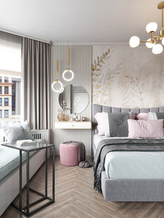 Фото № 1: Дизайн-проект четырехкомнатной квартиры 103.8  м² Современный стиль для ЖК Новое Купчино