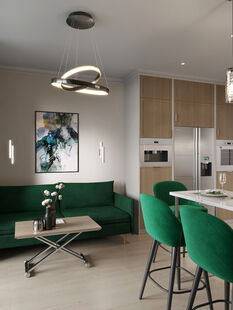 Фото № 3: Дизайн-проект четырехкомнатной квартиры 103.8  м² Современный стиль для ЖК Новое Купчино