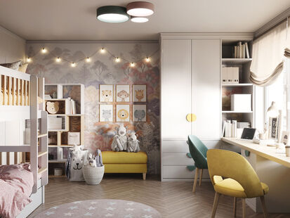 Фото № 2: Дизайн-проект четырехкомнатной квартиры 103.8  м² Современный стиль для ЖК Новое Купчино