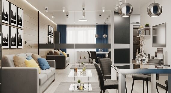 Идеи дизайна трехкомнатной квартиры: 100 фото красивых интерьеров