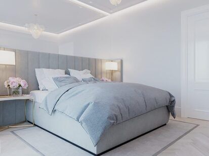 Фото № 2: Дизайн-проект двухкомнатной квартиры 51.58  м² стиль Современная классика для ЖК Стрижи Сити