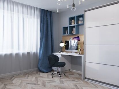 Фото № 6: Дизайн-проект трехкомнатной квартиры 71.9  м² Стиль Современная классика для ЖК Московский