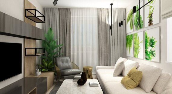 Дизайн-проекты для двухкомнатных квартир площадью 53 кв.м.