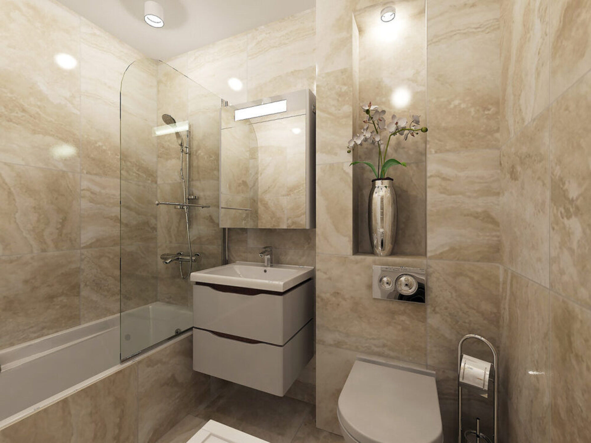 Ремонт ванных комнат фото - галерея санузлов. Раздел: Совмещенный санузел