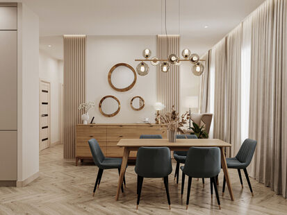 Фото № 1: Дизайн-проект пятикомнатной квартиры 113.89  м² Стиль Модернизм для ЖК Ольховский Парк