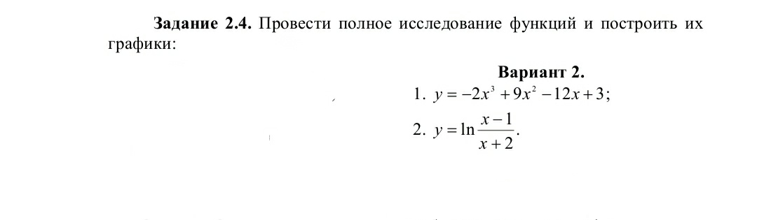 Условие: Провести полное исследование функций и построить их график