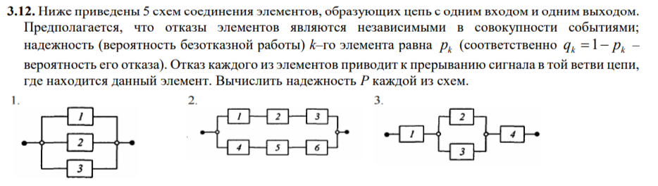 Условие: найти надёжность Р каждой из схем