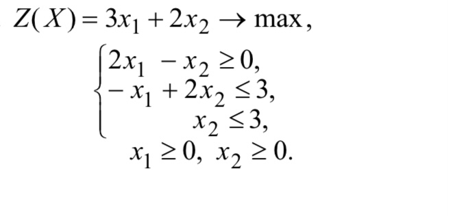 Условие: Решить задачу линейного программирования и нарисовать график