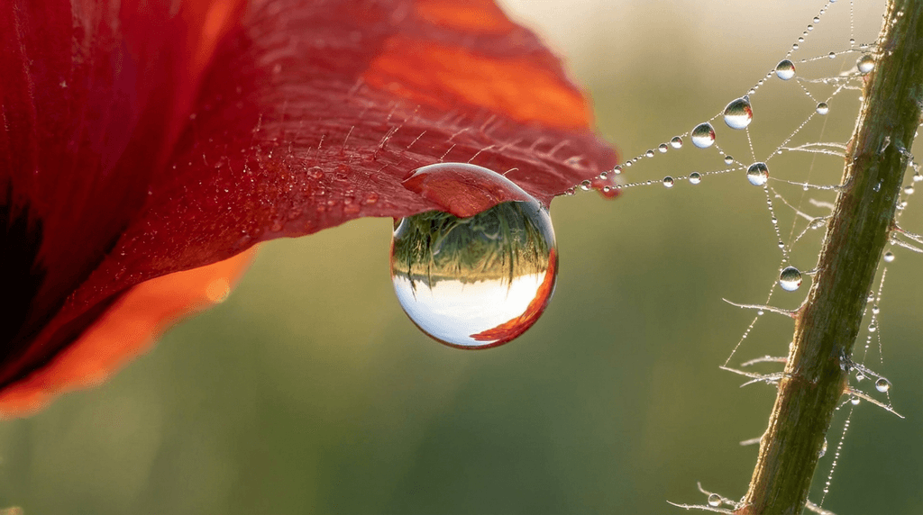 Капля росы на маке — NanoBanana Pro