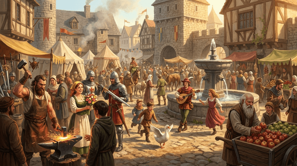 Средневековая ярмарка — NanoBanana Pro