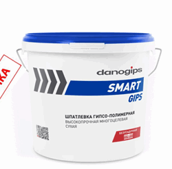 шпаклёвка гипсо-полимерная финишная danogips smartgips 4кг (54шт/под)