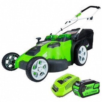 газонокосилка аккумуляторная greenworks g40lm49dbk4 (акб 4 а.ч, зу)