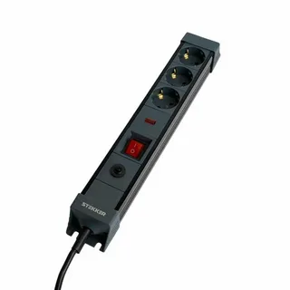 сетевой фильтр 3-местный с/з 3x1мм2, 3 м, 250в, 16а, серия techno, hm22-31-03, черный