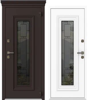 дверь мет. 960*2050 правая ag6044 горький шоколад/бел. камень, фу-ра чёрная,тип14, ст.пакет