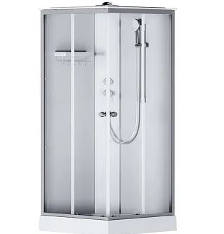 душевая кабина x-joy square 90x90, профиль мат.хром, стекло прозрачное