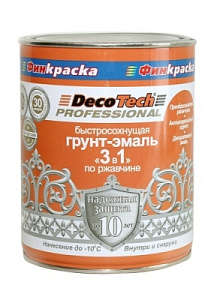 грунт-эмаль 3 в 1 decotech, графит под ral7024, 0.9кг