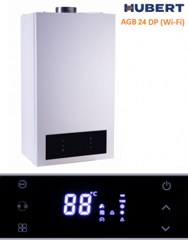 котёл hubert agb 24dp wi-fi газ. настен. 2-х конт. турбо + стабилизатор