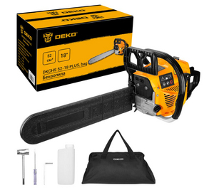 бензопила deko dkchs 52-18 plus, 3,8 л.с., 52 куб.см, 18", в сумке