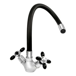 смеситель для кухни jgn chameleon 0402.139 двухвентильный c гибким изливом цвет черный