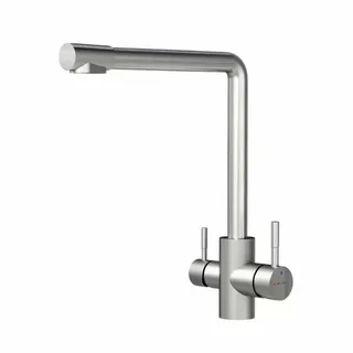 смеситель для кухни x-joy s f85b05711 с l-изливом с каналом для питьевой воды, сатин