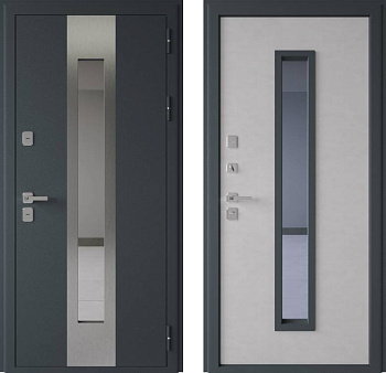 дверь стальная теrмах lumi 100 (тт5-кз03),(960*2050 лев.муар серый/бетон крем)