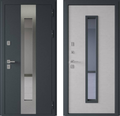 дверь стальная теrмах lumi 100 (тт5-кз03),(960*2050 лев.муар серый/бетон крем)