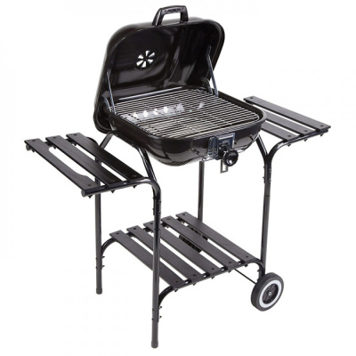 гриль с полкой и регулиров высоты угольной решетки черн best picnic(камень) распродажа