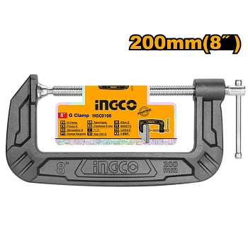 струбцина g-образная 200 мм ingco hgc0108 industrial