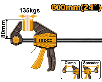 струбцина быстрозажимная 80х600 мм ingco hqbc24802 industrial