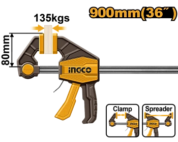 струбцина быстрозажимная 80х900 мм ingco hqbc36803 industrial