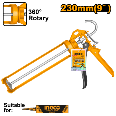 пистолет для герметика ingco hcg1709 industrial