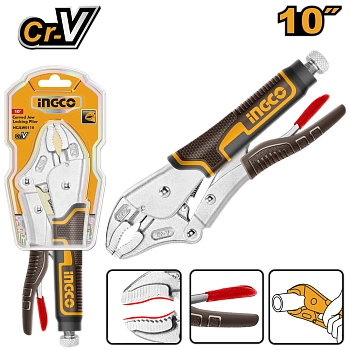 клещи фиксатором 250 мм ingco hcjlw0110 industrial