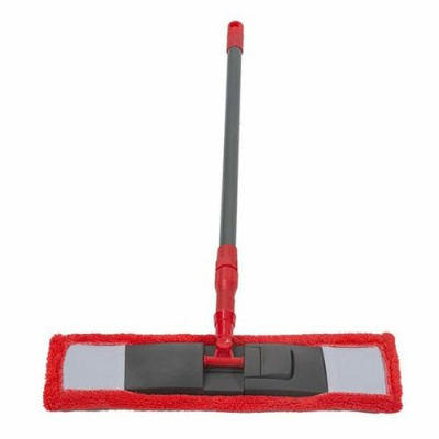 н0637 hitt ruby швабра паула,плоская ,130см телескоп металл.ручка с двойным фиксатором,сменная насад