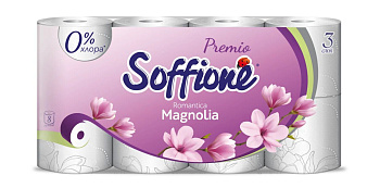 бумага туалетная soffione pr. romantica magnolia<br/>3-сл 8шт 1/5