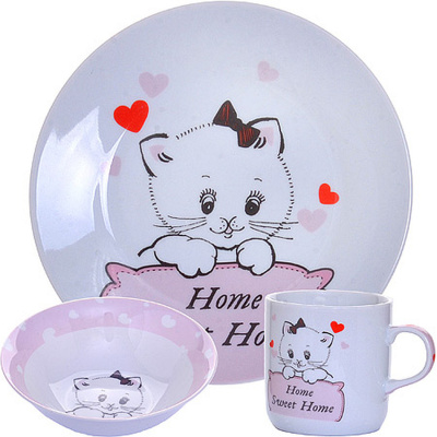 30549 набор детский 3 пр."котёнок" lr (х12)