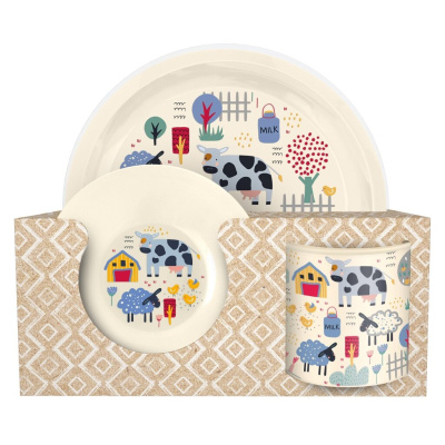 набор посуды для детей: миска d130мм с декором, тарелка d215мм с декором, кружка 280мл с декором