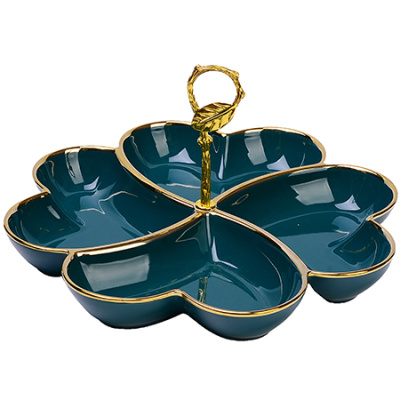 12142 менажница 4 секции 2пр фарфор/металл lr (х12)