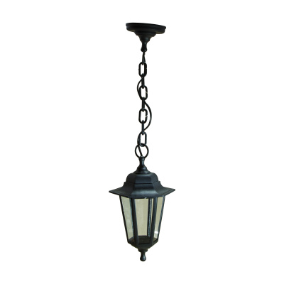 садово-парковый светильник эра нсу 06-60-001 черный 6 гранный подвесной ip44 е27 max60вт