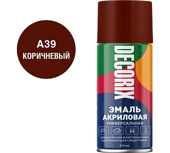 эмаль аэрозольная универсальная decorix, 210 мл, коричневый