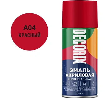 эмаль аэрозольная универсальная decorix, 210 мл, черный матовый