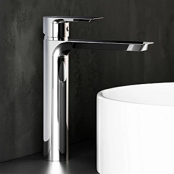 смеситель для раковины apollo 470250000 однорычажный с высоким изливом цвет хром