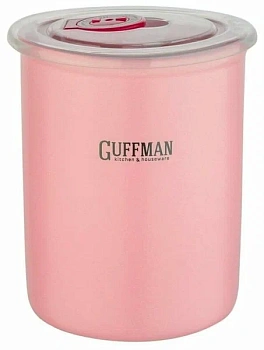 c-06-007-p керамическая банка с вакуумной крышкой, розовая, маленькая 0,7 л.